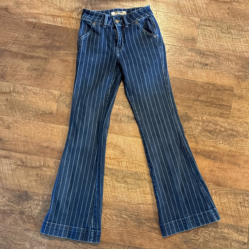 Rock & Roll Denim High Rise Trouser Striped 25x34
